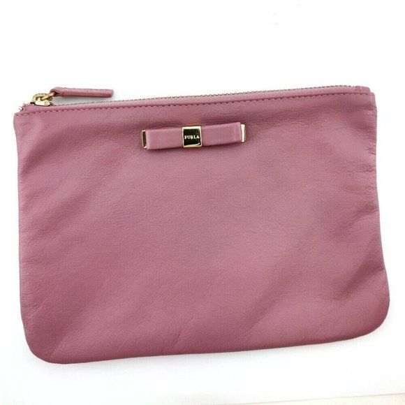FURLA Pouch Ribbon Leather Authentic - Picture 1 of 11